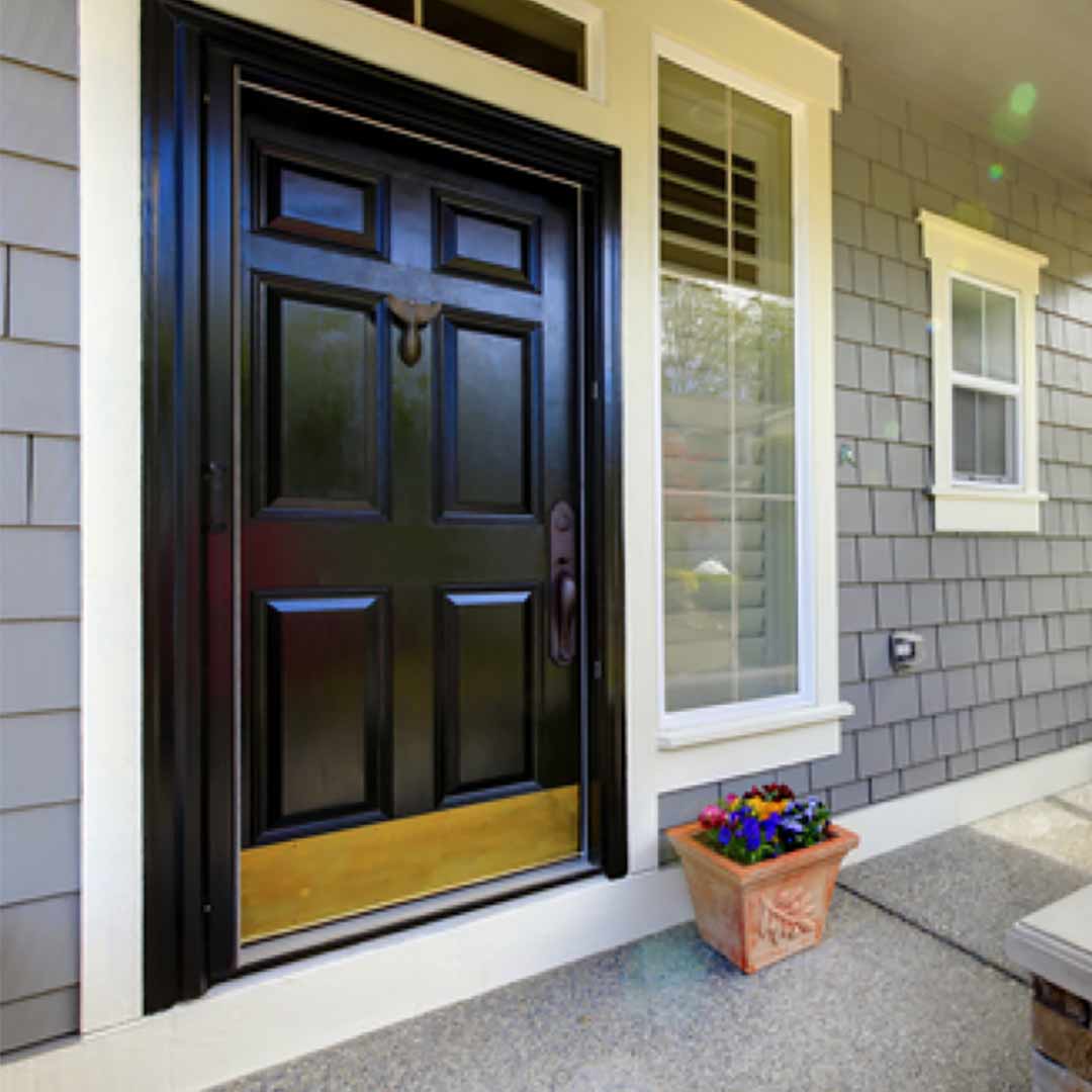 black front entry door