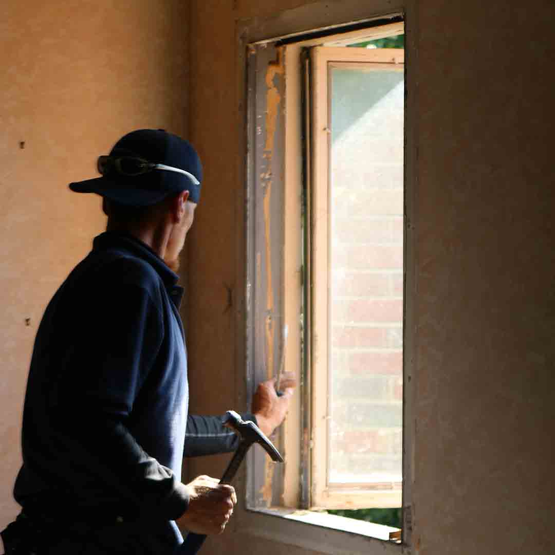 Window Installer Performing a Pocket Window Installation