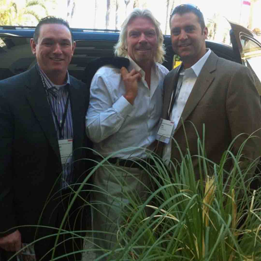 Owners Bill Barr and Mike Strmac with Richard Branson
