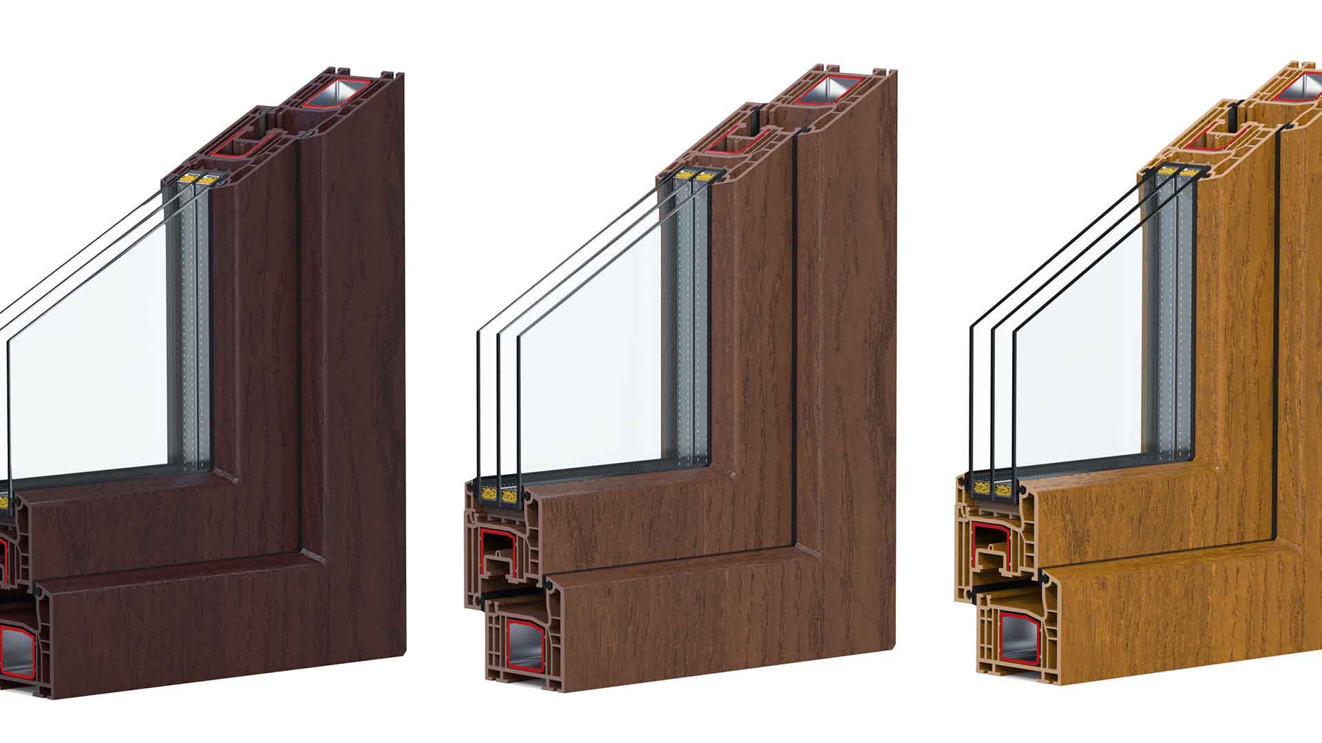 3 triple pane wood grain vinyl windows